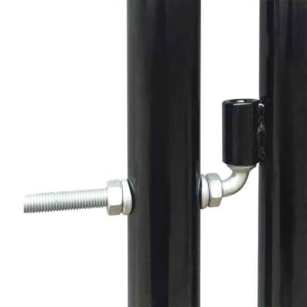 vidaXL Black Single Door Fence Gate 100x125 cm