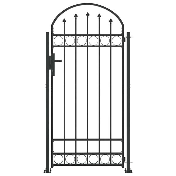 vidaXL Fence Gate Grey 102 x 200 cm Steel