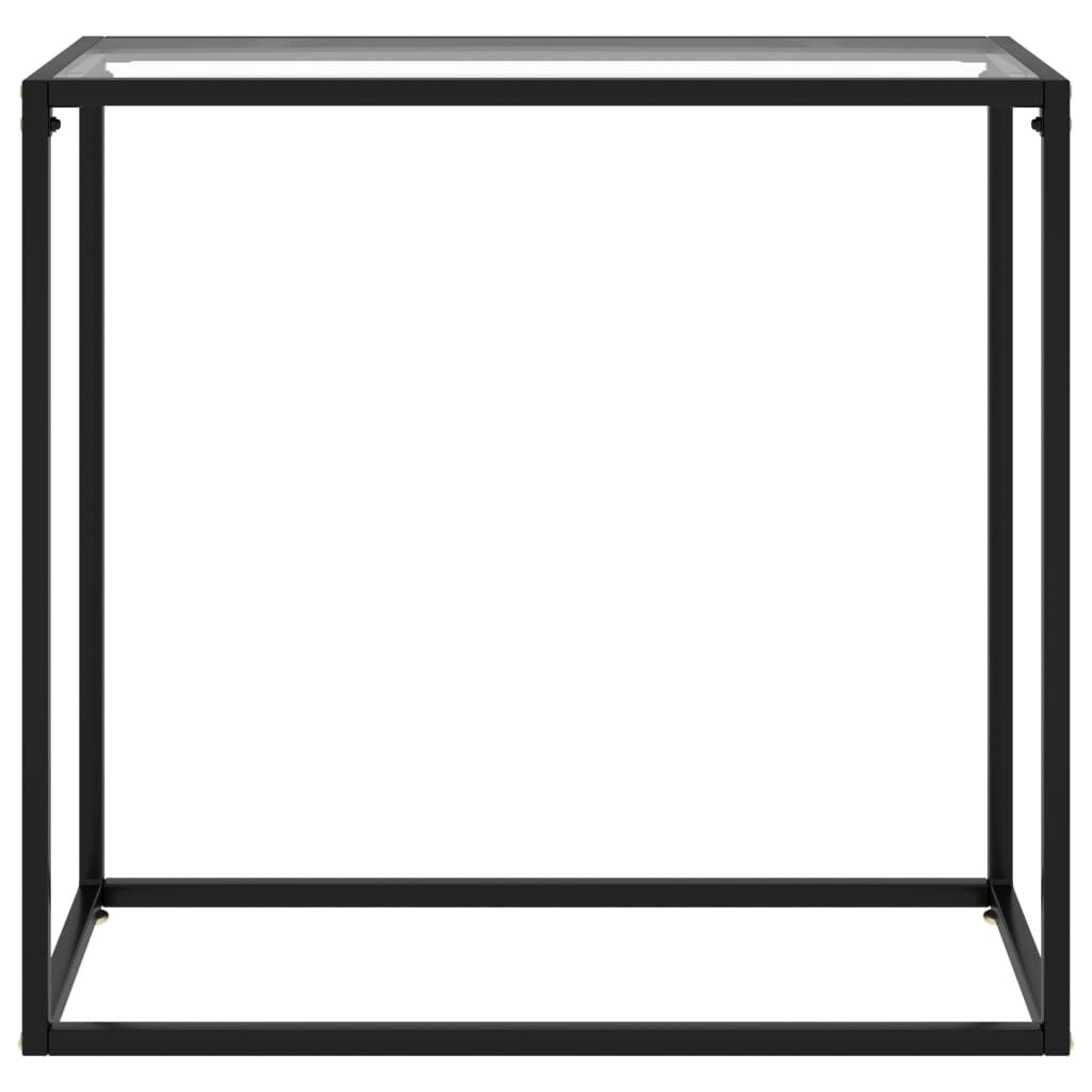 vidaXL Console Table Transparent 80x35x75 cm Tempered Glass