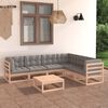 vidaXL 7 Piece Garden Lounge Set with Cushions Solid Pinewood