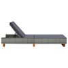 vidaXL Sunbed with Cushion Poly Rattan Grey