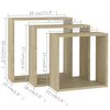 vidaXL Wall Cube Shelves 3 pcs Sonoma Oak