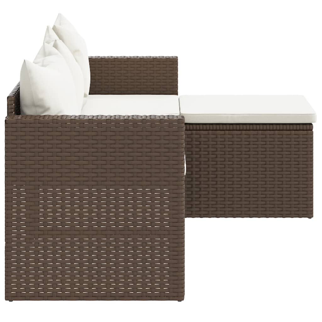 vidaXL Garden Lounge Set Brown Poly Rattan