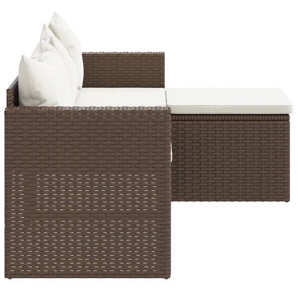 vidaXL Garden Lounge Set Brown Poly Rattan