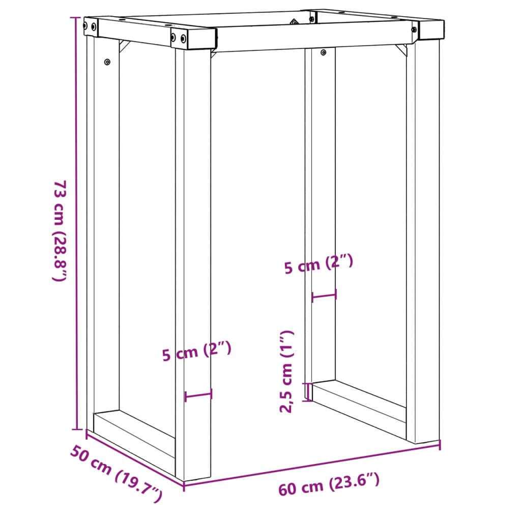 vidaXL Dining Table Legs O-Frame 60x50x73 cm Steel