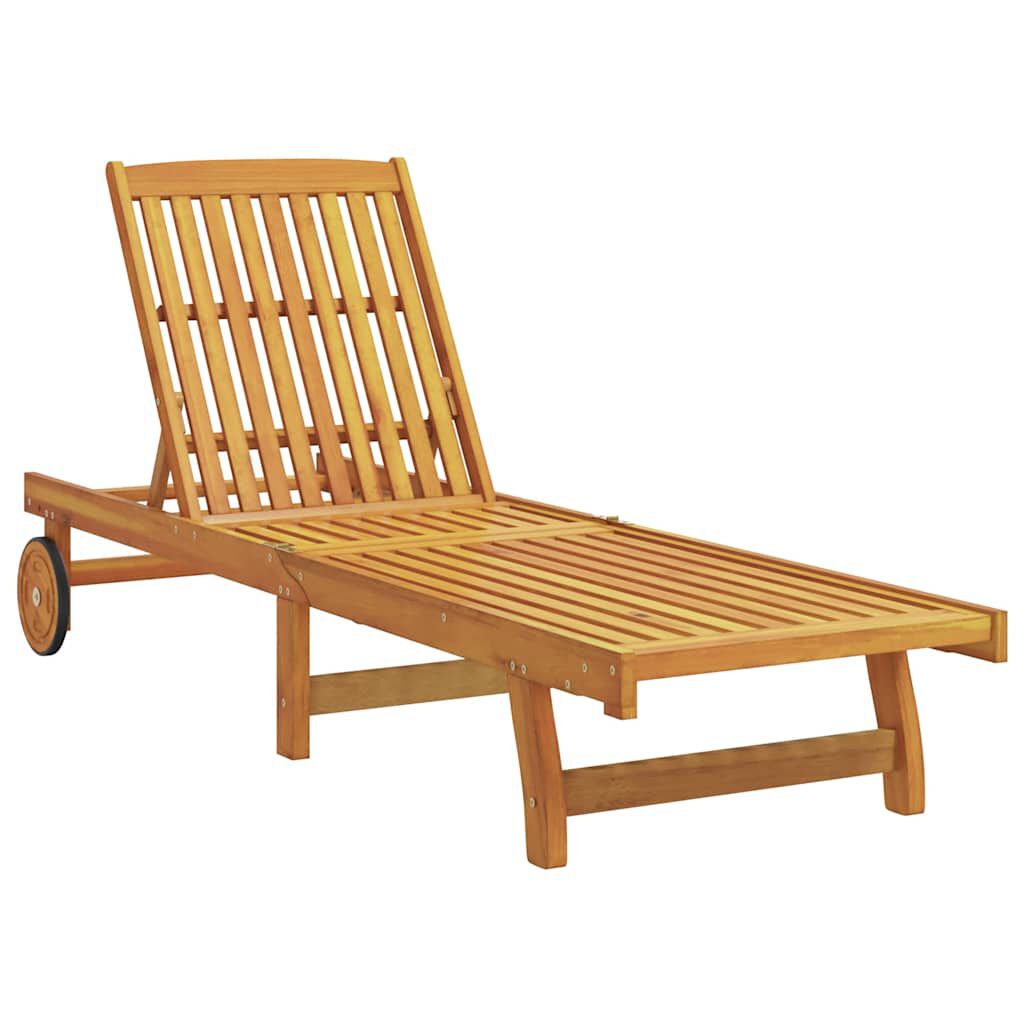 vidaXL Sun Loungers 2 pcs with Table Solid Wood Acacia