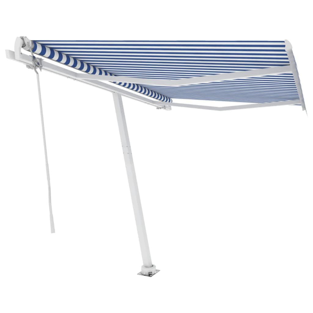 vidaXL Freestanding Automatic Awning 300x250cm Blue/White