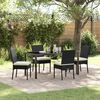 vidaXL Garden Dining Set 5 pcs Black Powder-Coated Steel
