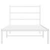 vidaXL Metal Bed Frame without Mattress with Headboard White 100x200cm