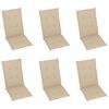 vidaXL Garden Chairs 6 pcs with Beige Cushions Solid Teak Wood