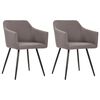 vidaXL Dining Chairs 2 pcs Taupe Fabric