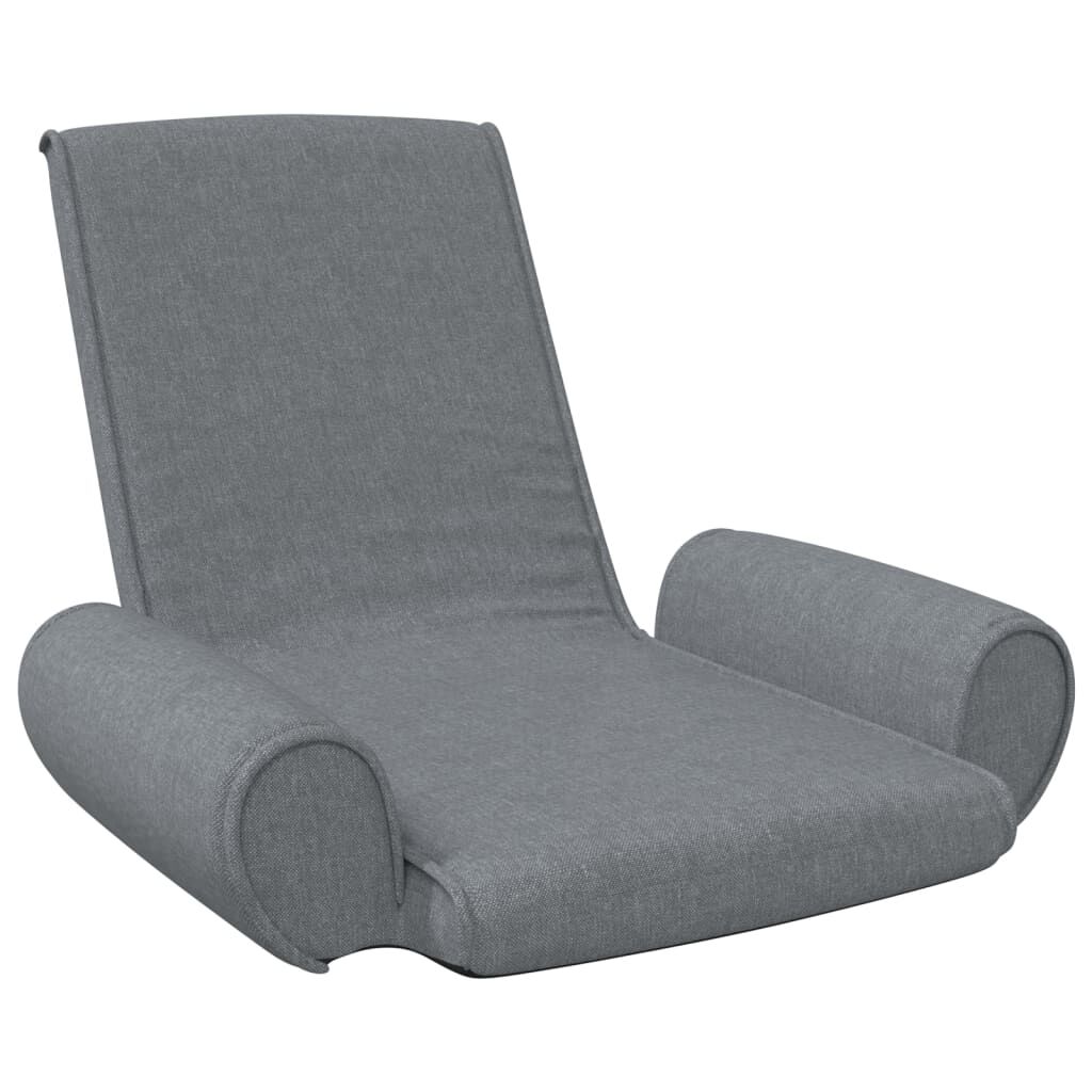 vidaXL Folding Floor Chair Light Grey Fabric