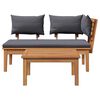 vidaXL Garden Bench 2 pcs Brown Solid Teak wood