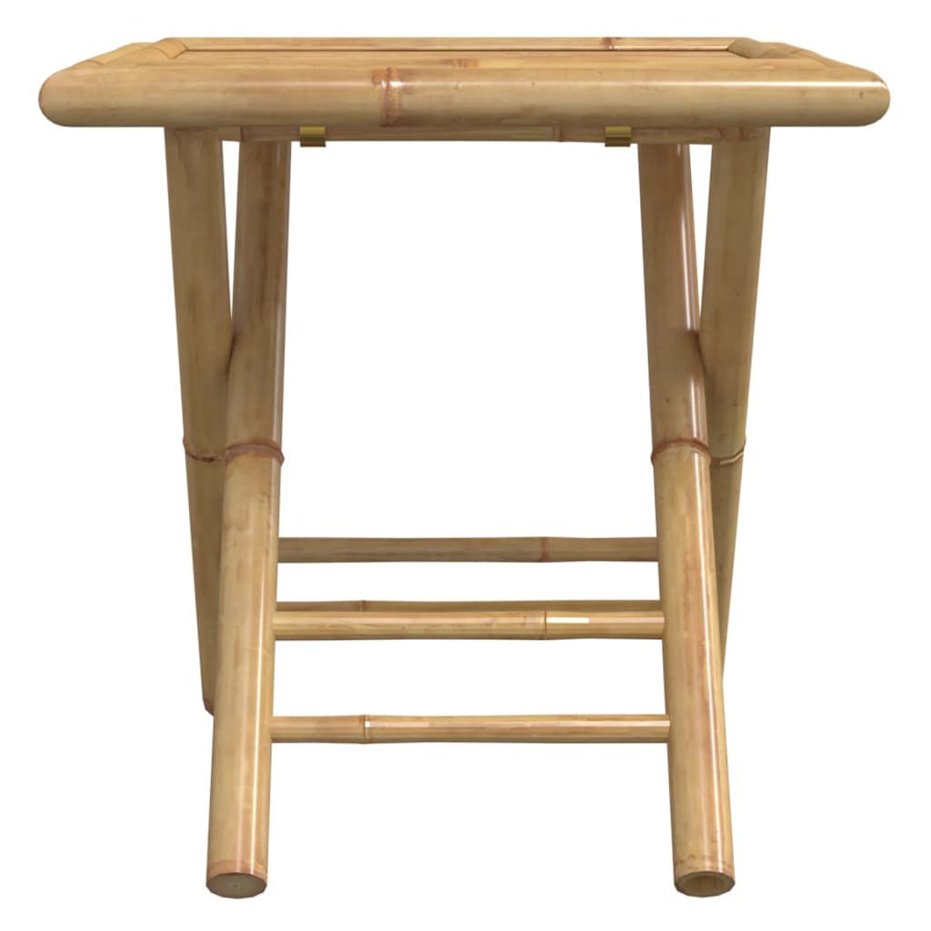 vidaXL 3 Piece Folding Bistro set with Cream White Cushions Bamboo