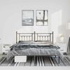 vidaXL Metal Bed Frame without Mattress with Headboard Black 135x190cm