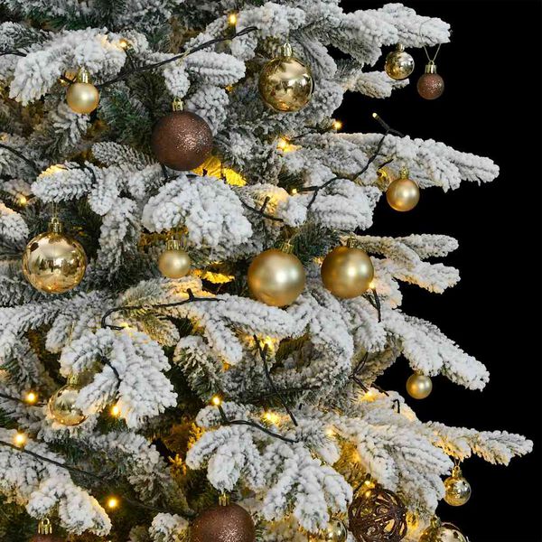 vidaXL Artificial Hinged Christmas Tree 300 LEDs & Ball Set 210 cm