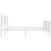 vidaXL Metal Bed Frame without Mattress with Footboard White 193x203cm