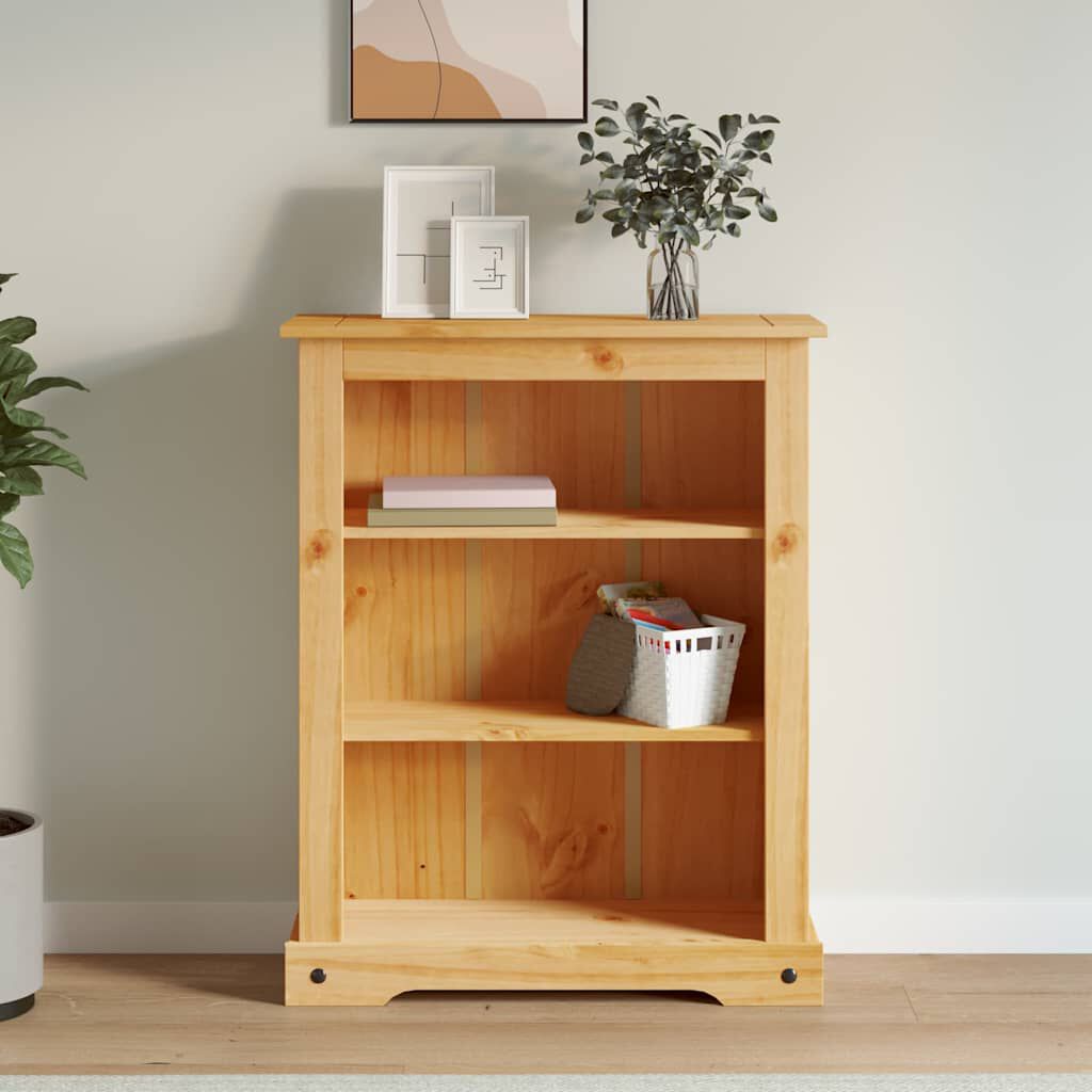 vidaXL 3-Tier Bookcase Mexican Pine Corona Range 80x29x100 cm