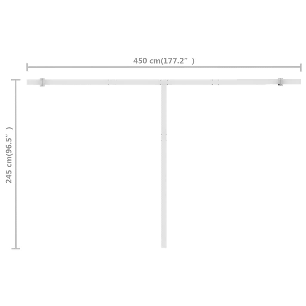 vidaXL Freestanding Manual Retractable Awning 400x300 cm Cream
