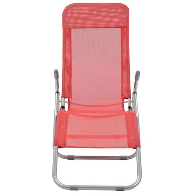 vidaXL Folding Sun Loungers 2 pcs Textilene Red