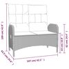 vidaXL Reclining Garden Bench with Cushions 107 cm Poly Rattan Black