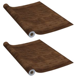 vidaXL Self-adhesive Furniture Films 2 pcs Dark Oak 500x90 cm PVC