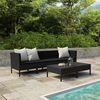 vidaXL 6 Piece Garden Lounge Set with Cushions Poly Rattan Black