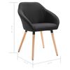 vidaXL Dining Chairs 4 pcs Black Fabric