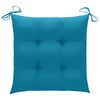 vidaXL Garden Chairs 2 pcs with Light Blue Cushions Solid Teak Wood