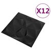 vidaXL 3D Wall Panels 12 pcs 50x50 cm Diamond Black 3 m²