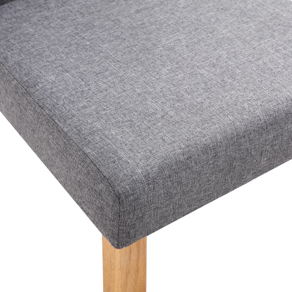 vidaXL Dining Chairs 2 pcs Light Gray Fabric