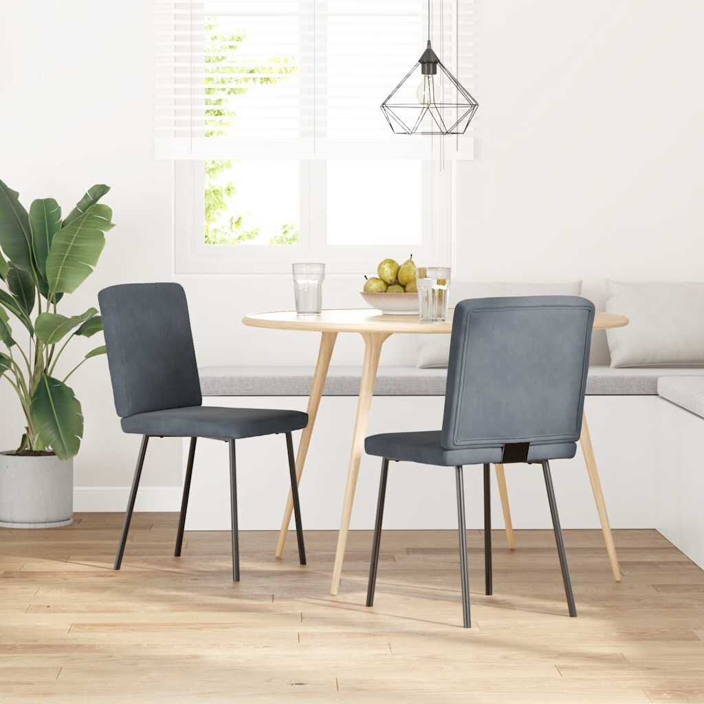 vidaXL Dining Chairs 2 pcs Dark Grey Velvet