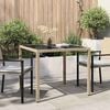 vidaXL Garden Dining Table Beige 90 x 90 x 75 cm Poly rattan
