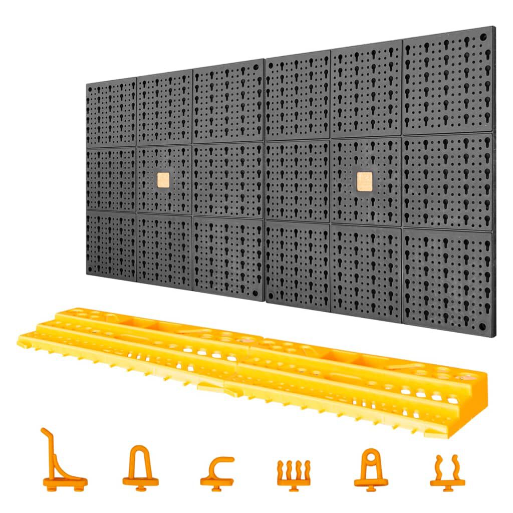 vidaXL Tool Wall 500x1000 mm 50 Hooks PP