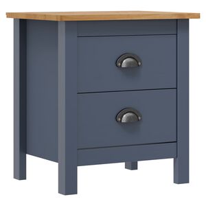 vidaXL Bedside Cabinet Hill Grey 46x35x49.5 cm Solid Pine Wood