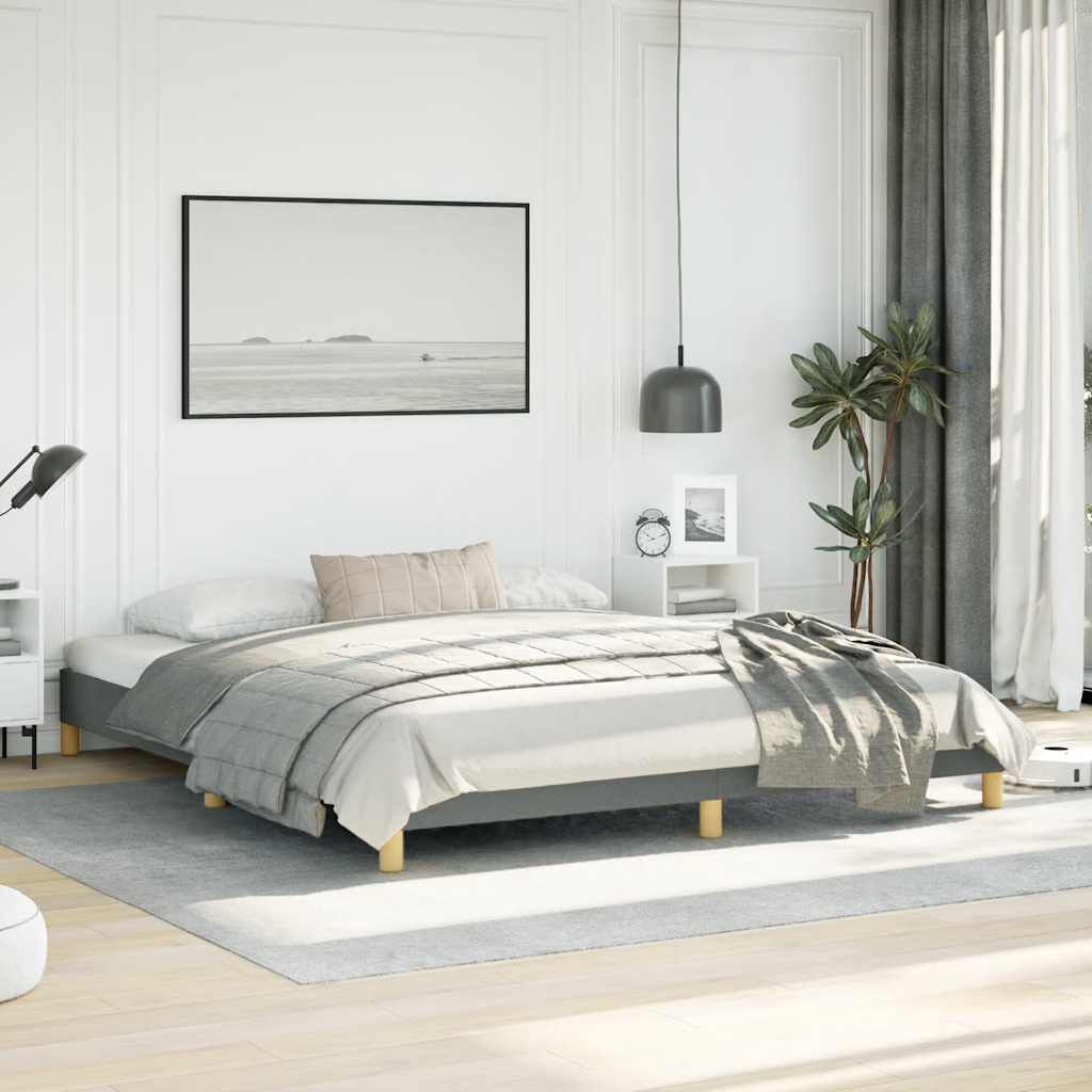 vidaXL Bed Frame without Mattress Dark Grey California King Fabric