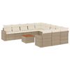 vidaXL 12 Piece Garden Sofa Set with Cushions Beige Poly Rattan
