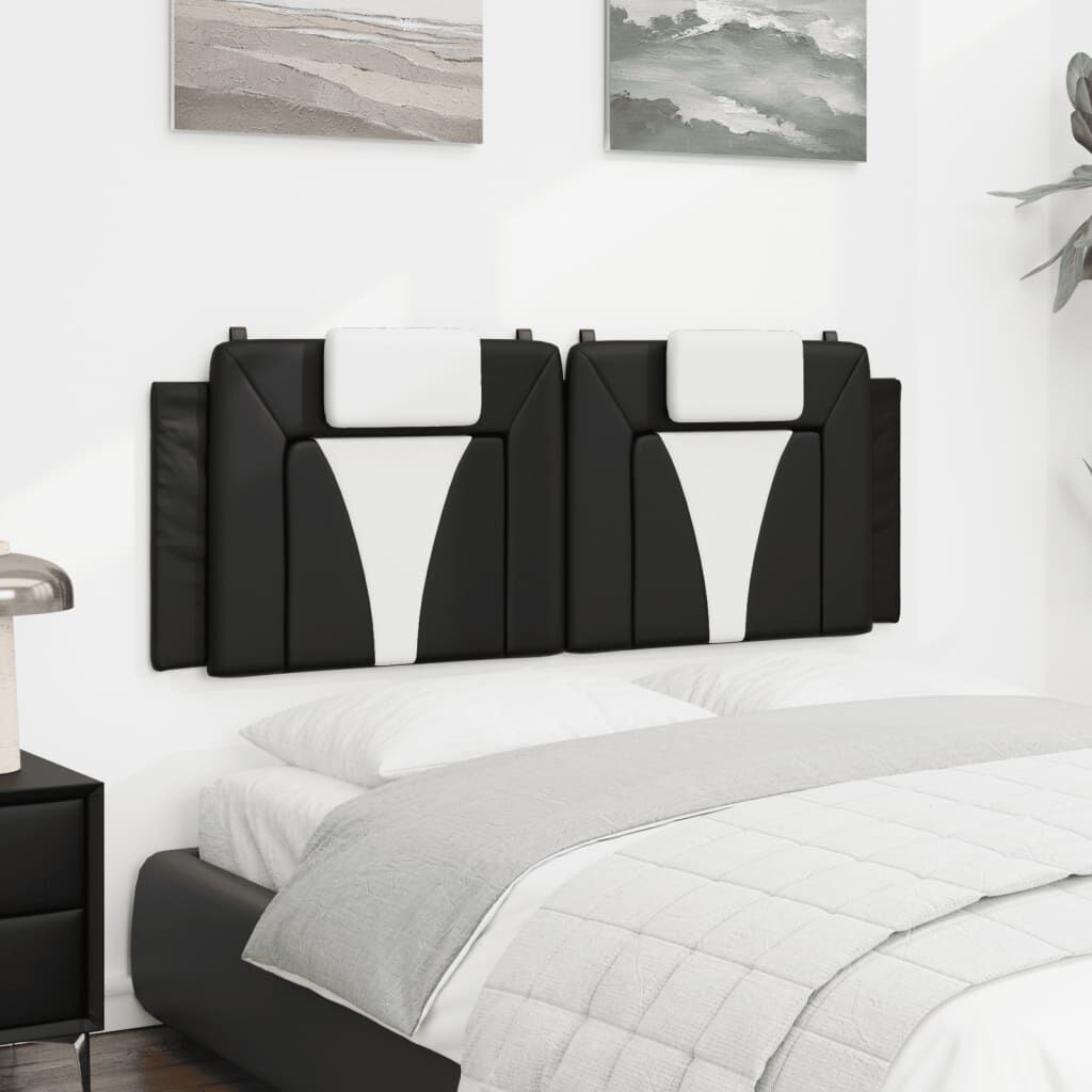 vidaXL Headboard Cushion "Viana" Black and White 152 cm Queen Faux Leather