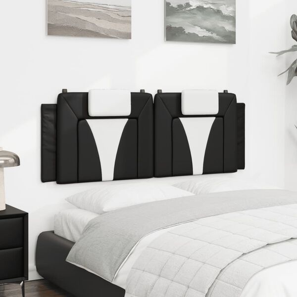 vidaXL Headboard Cushion "Viana" Black and White 152 cm Queen Faux Leather