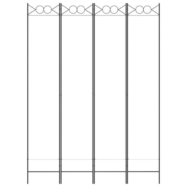 vidaXL 4-Panel Room Divider White 160x220 cm Fabric