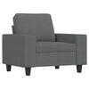 vidaXL Sofa Chair with Footstool Dark Grey 60 cm Fabric