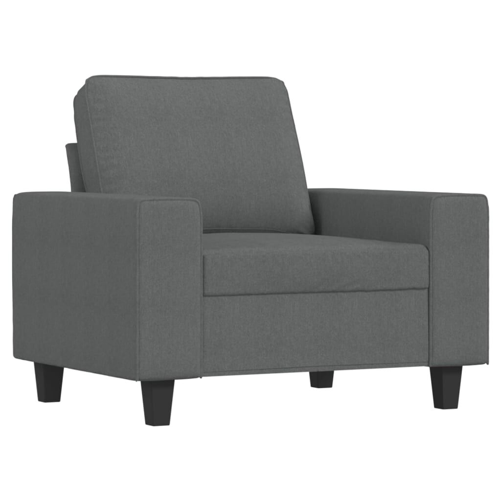 vidaXL Sofa Chair with Footstool Dark Grey 60 cm Fabric