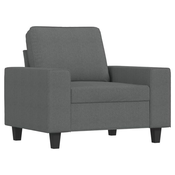 vidaXL Sofa Chair with Footstool Dark Grey 60 cm Fabric
