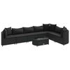 vidaXL 8 Piece Garden Sofa Set with Cushions Black Poly Rattan