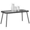 vidaXL Coffee Table Black 90 x 45 x 43 cm Poly Rattan and glass