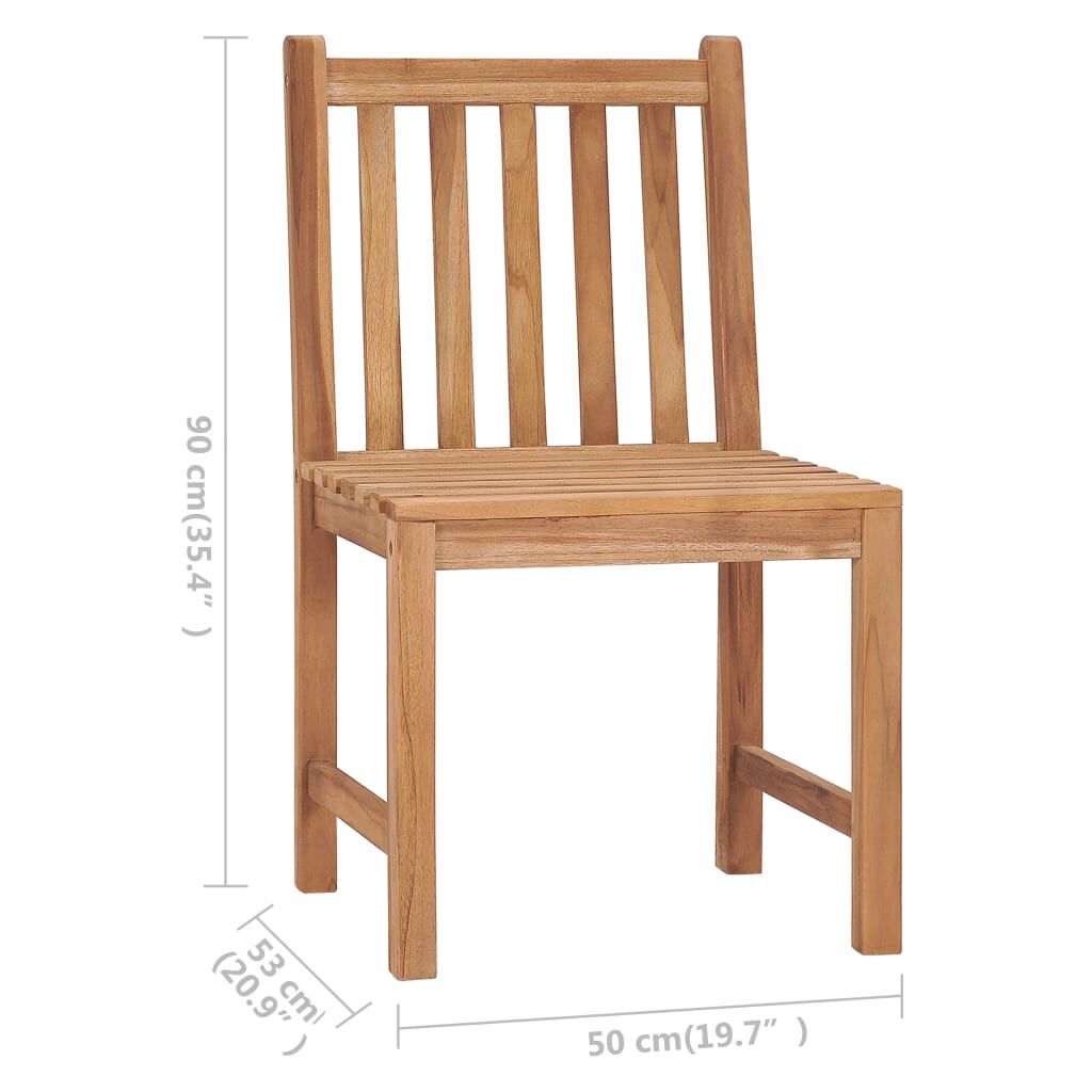 vidaXL Garden Chairs 2 pcs with Cushions Solid Teak Wood