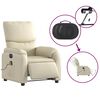vidaXL Electric Massage Recliner Chair Cream Faux Leather