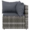 vidaXL 3 Piece Garden Lounge Set with Cushions Grey Poly Rattan