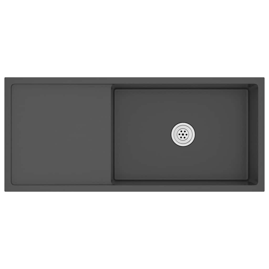 vidaXL Handmade Kitchen Sink Black Stainless Steel