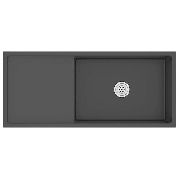 vidaXL Handmade Kitchen Sink Black Stainless Steel